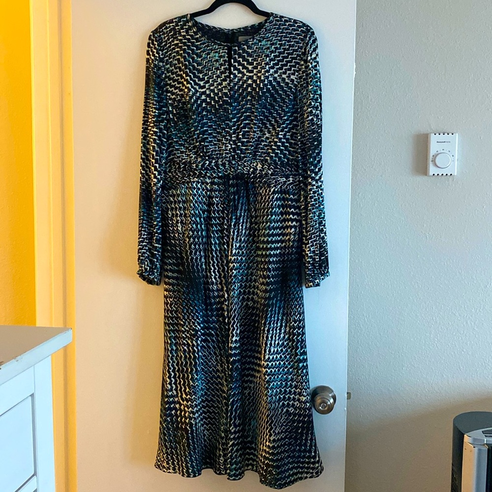 Long sleeve silk dress with liner size 12